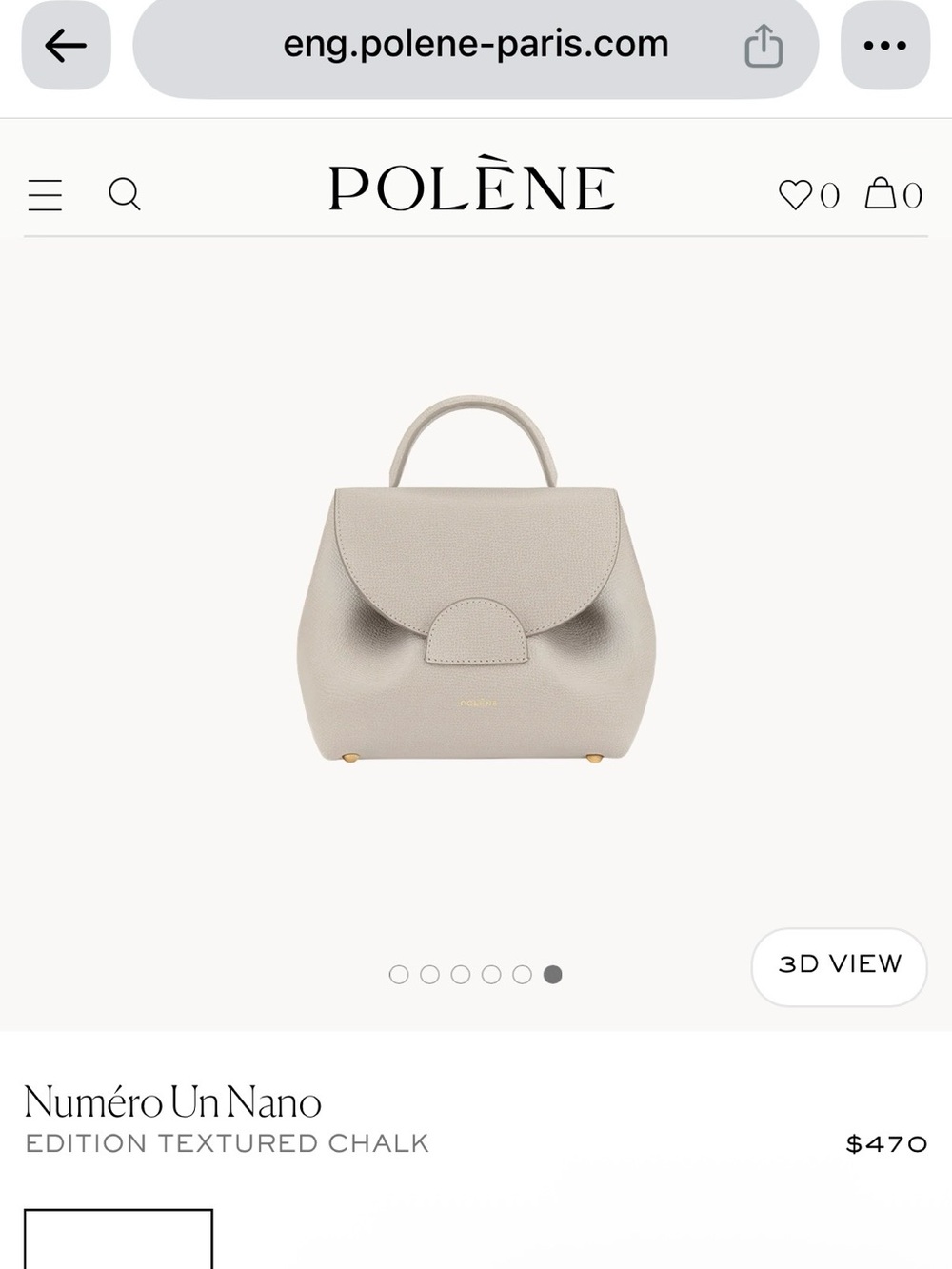 Polène Numéro Un Nano Crossbody Bag in Chalk